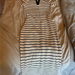 Striped Black and White Knit Dress